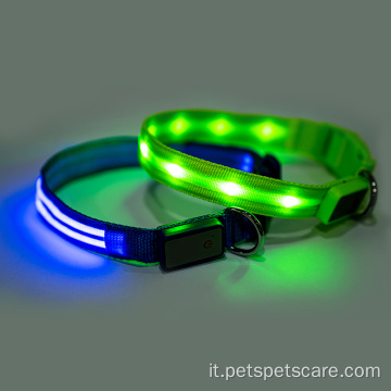 Collar per cani a LED di luce ricaricabile con acqua regolabile